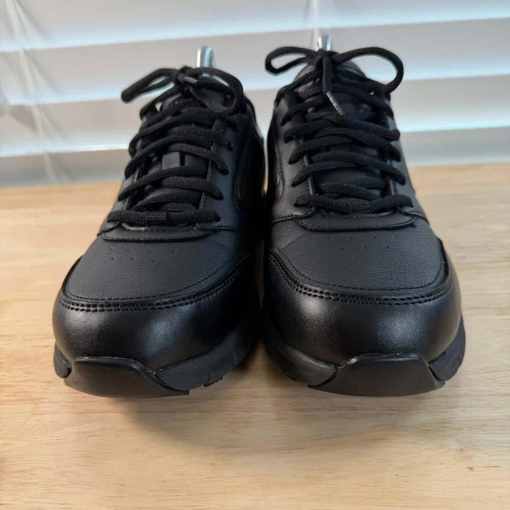 Skechers Nampa-Wyola Work Boots Men's Black Leather Lace Up Slip Resistant - 9